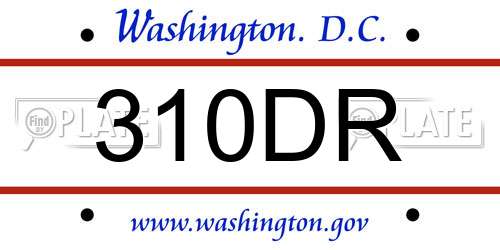 310DR District Of Columbia License Plate