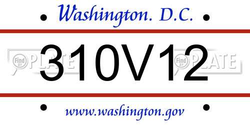 310V12 District Of Columbia License Plate
