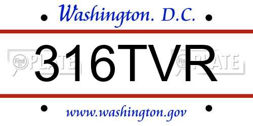 316TVR District Of Columbia License Plate