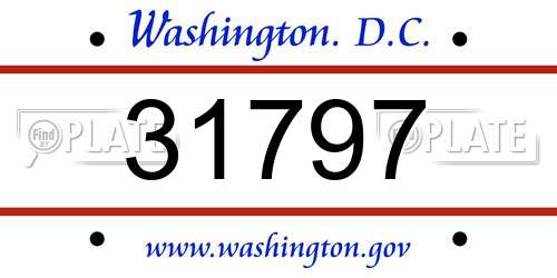 31797 District Of Columbia License Plate