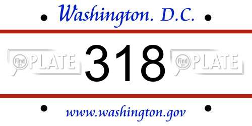 318 District Of Columbia License Plate