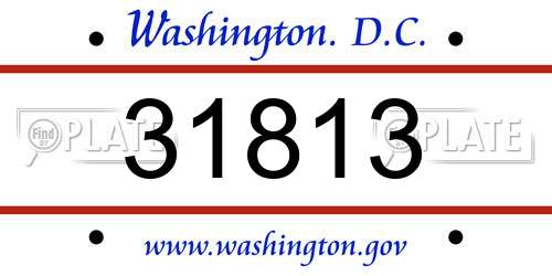 31813 District Of Columbia License Plate