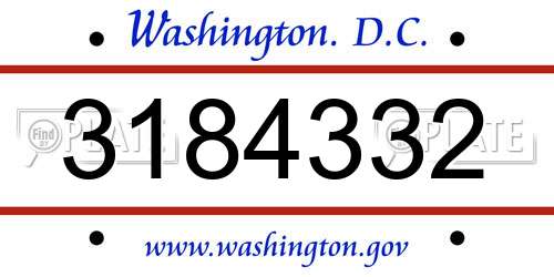 3184332 District Of Columbia License Plate