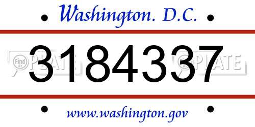 3184337 District Of Columbia License Plate