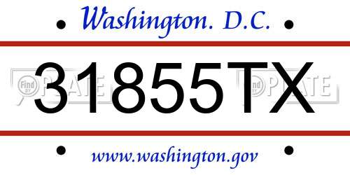 31855TX District Of Columbia License Plate