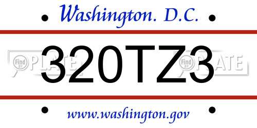 320TZ3 District Of Columbia License Plate