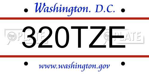 320TZE District Of Columbia License Plate