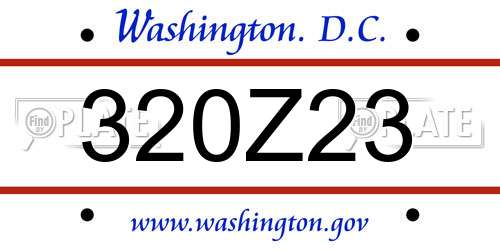 320Z23 District Of Columbia License Plate