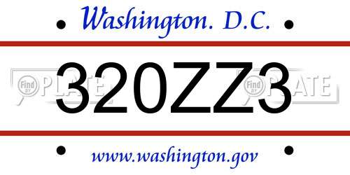 320ZZ3 District Of Columbia License Plate