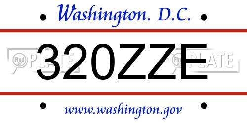 320ZZE District Of Columbia License Plate