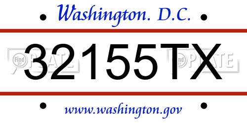 32155TX District Of Columbia License Plate