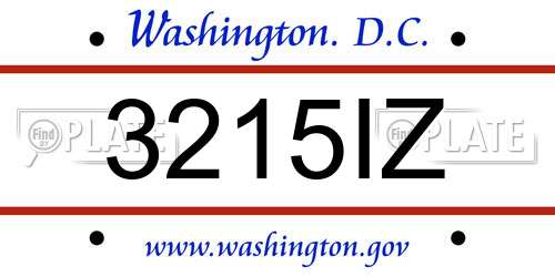 3215IZ District Of Columbia License Plate