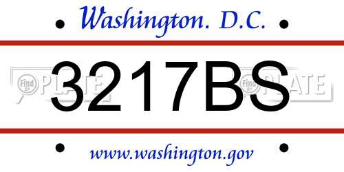 3217BS District Of Columbia License Plate