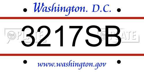 3217SB District Of Columbia License Plate
