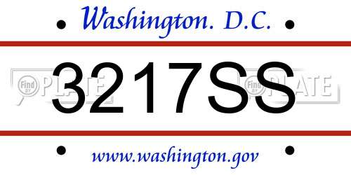 3217SS District Of Columbia License Plate