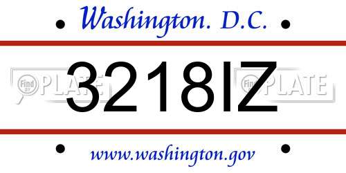 3218IZ District Of Columbia License Plate