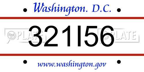 321I56 District Of Columbia License Plate