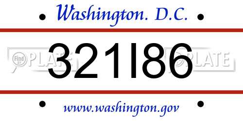 321I86 District Of Columbia License Plate