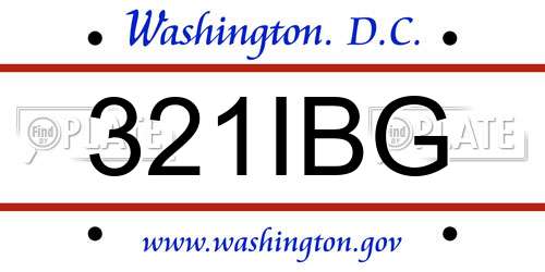 321IBG District Of Columbia License Plate