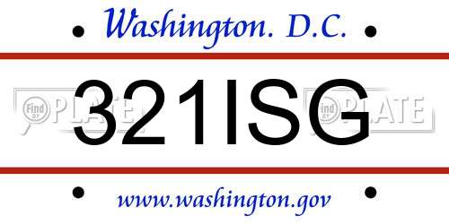 321ISG District Of Columbia License Plate