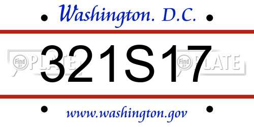 321S17 District Of Columbia License Plate