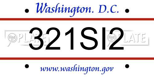 321SI2 District Of Columbia License Plate