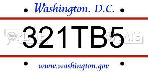 321TB5 District Of Columbia License Plate