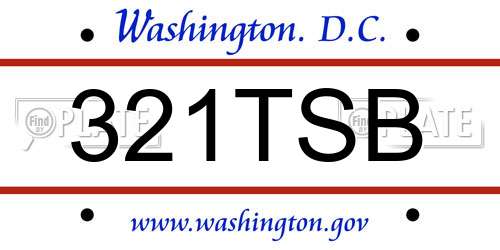 321TSB District Of Columbia License Plate