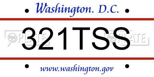 321TSS District Of Columbia License Plate