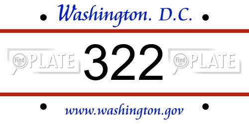 322 District Of Columbia License Plate