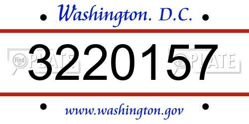 3220157 District Of Columbia License Plate