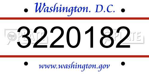 3220182 District Of Columbia License Plate