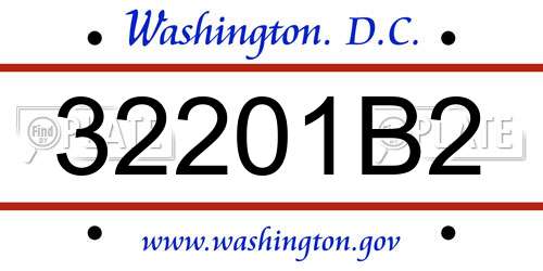 32201B2 District Of Columbia License Plate