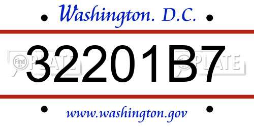 32201B7 District Of Columbia License Plate