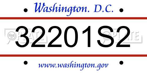 32201S2 District Of Columbia License Plate