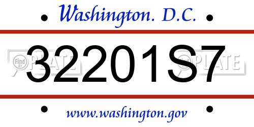 32201S7 District Of Columbia License Plate