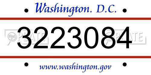 3223084 District Of Columbia License Plate
