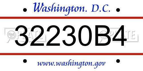 32230B4 District Of Columbia License Plate