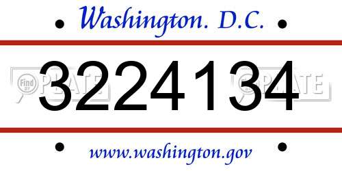 3224134 District Of Columbia License Plate