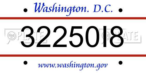 32250I8 District Of Columbia License Plate