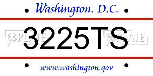 3225TS District Of Columbia License Plate