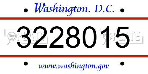 3228015 District Of Columbia License Plate