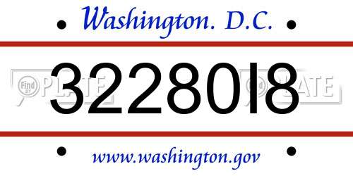 32280I8 District Of Columbia License Plate