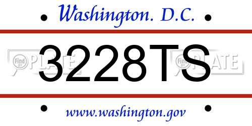 3228TS District Of Columbia License Plate