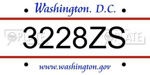 3228ZS District Of Columbia License Plate
