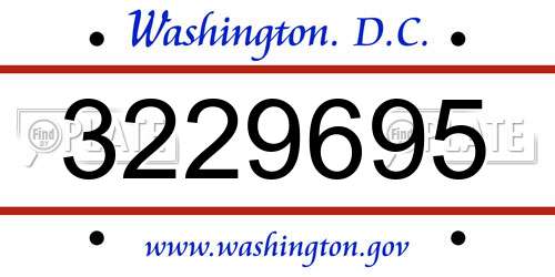3229695 District Of Columbia License Plate