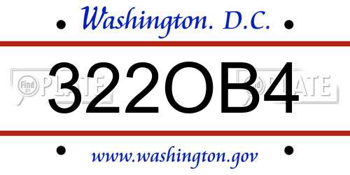 322OB4 District Of Columbia License Plate