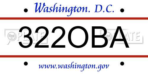 322OBA District Of Columbia License Plate