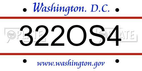322OS4 District Of Columbia License Plate