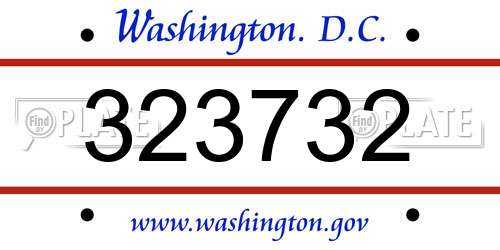 323732 District Of Columbia License Plate